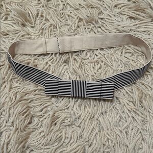 Striped Black and White Bow Belt
